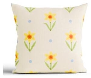 Bavlnená obliečka na vankúš Renforcé 40 × 40 cm - Narcis bieložlté