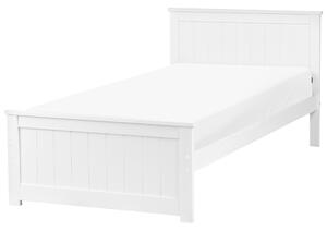 Posteľ biela borovicové drevo MDF 90 x 200 cm s čelom minimalistický škandinávsky štýl spálňa detská izba