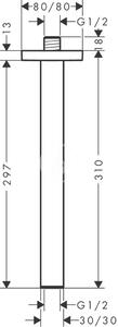 Hansgrohe - Sprchové rameno stropné, 31 cm, chróm