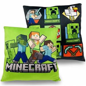 Obojstranný vankúš Minecraft - motív Herný svet - 38 x 38 cm