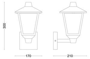 Philips - Vonkajšie nástenné svietidlo KINNO 1xE27/25W/230V IP44