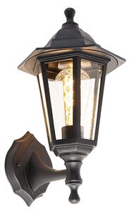 Klasická vonkajšia nástenná lampa čierna IP44 - New Haven