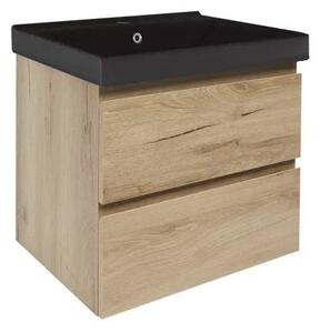 Kúpeľňová skrinka s umývadlom SAT B-Way 59x50x45 cm dub mat BWAY260OAKUU1B
