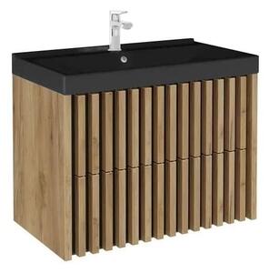 Kúpeľňová skrinka s umývadlom SAT Delano 80x46 cm dub mat DELANO80ZDCUMB