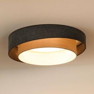 Stropné LED svetlo Luneta Chenille modrá/sivá Ø 60 cm 3-stupňové stmievateľné