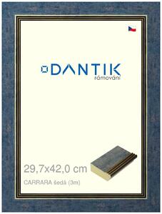 DANTIK rám na obraz 29,7x42 | Vyřazeno | CARRARA šedá (Plexi Čiré)