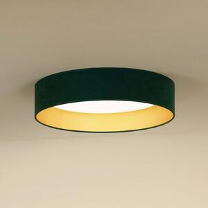 LED stropné svietidlo Plafond, zamatovo zelené, Ø 45 cm, 3-stupňové stmievanie