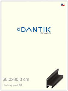 DANTIK rám na obraz 60x80 | ALU Černá matná (Plexi Čiré)
