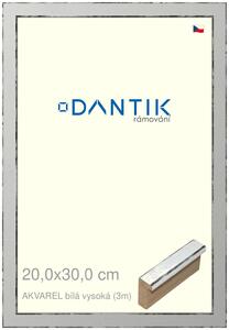 DANTIK rám na obraz 20x30 | AKVAREL Bílá vysoká (Sklo Čiré)
