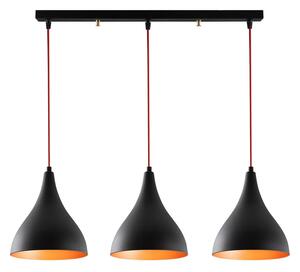 Čierne závesné svietidlo s kovovým tienidlom Berceste – Opviq lights