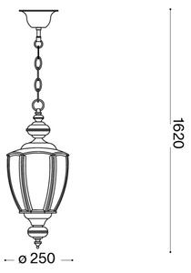 Ideal Lux - Luster na reťazi NORMA 1xE27/60W/230V pr. 25 cm bronzový