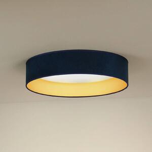 LED stropné svietidlo Plafond velvet tmavo modré, Ø 45 cm, 3-stupňové stmievanie