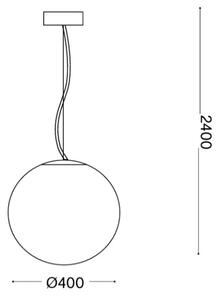 Ideal Lux - Závesný luster na lanku MAPA 1xE27/42W/230V priemer 40 cm biely