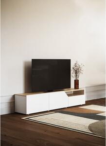 Biely TV stolík v dekore duba 180x38 cm Verone - TemaHome