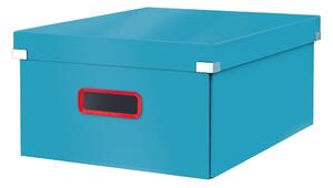 Modrý kartónový úložný box s vekom 48x37x20 cm Click&Store – Leitz