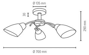 Spot-Light 8141374 - Prisadený luster VILETTA 3xE27/60W/230V