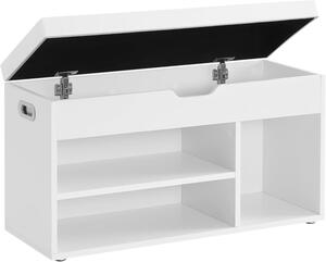 Lavica na topánky s úložným priestorom 80 cm, biely