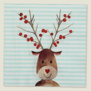 Vianočné obrúsky Reindeer Stripes 20 szt