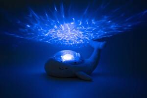 Nočné svetlo s projekciou a hudbou Veľryba Blue