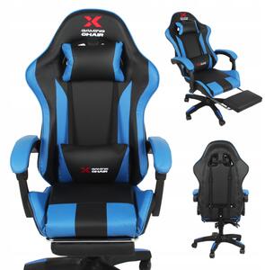 Herné kreslo Xgaming s podnožkou - čierno-modré