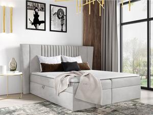Hotelová jednolôžková posteľ 120x200 SOLA - svetlá šedá + topper ZDARMA