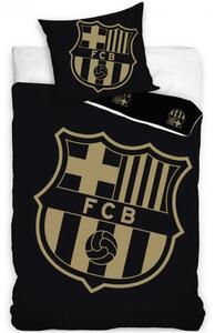 Fotbalové bavlněné ložní povlečení FC Barcelona - elegantný motív Gradient Black - 100% bavlna - 70 x 90 cm + 140 x 200 cm