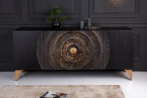 Komoda GOLDEN SUNSET 180cm 3D mango čierna