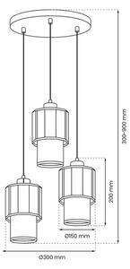 Luster na lanku BLANCO 3xE27/60W/230V biela