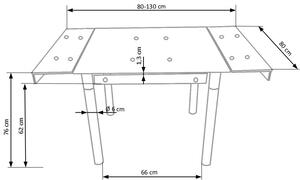Jedálenský stôl H28, sivý