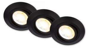 Briloner 7586035 - SADA 3x LED kúpeľňových podhľadových svietidiel KLIRA, 4,9 W / 230 V, IP23, čierna