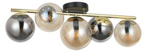 Prisadený luster AURIS 5xE14/15W/230V zlatá/dymová čierna/béžová