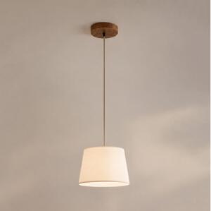 Závesný luster AIDA na lanku 1xE27/15W/230V pr. 25 cm dub/krémová