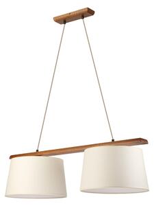 Závesný luster AIDA na lanku 2xE27/15W/230V, priemer 35 cm, dub/krémová