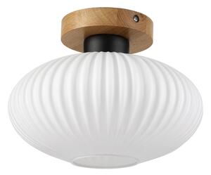 Stropné svietidlo HARMA WOOD, 1xE27/15W/230V, dub/biela, priemer 25 cm