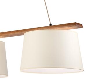 Závesný luster AIDA na lanku 2xE27/15W/230V, priemer 35 cm, dub/krémová