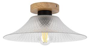 Stropné svietidlo JULL WOOD 1xE27/15W/230V dub/čiré pr. 34 cm