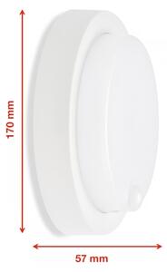 Telefunken - LED vonkajšie nástenné svietidlo so senzorom, 12 W, 230 V, IP44, biele