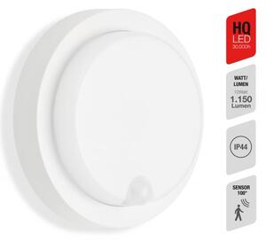 Telefunken - LED vonkajšie nástenné svietidlo so senzorom, 12 W, 230 V, IP44, biele