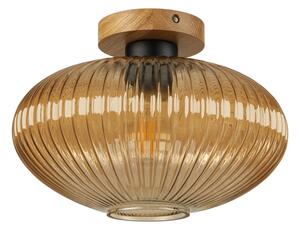 Stropné svietidlo MILOU WOOD 1xE27/15W/230V dub/dymová béžová pr. 29 cm