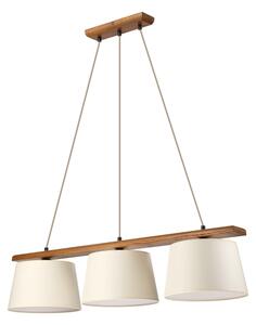 Závesný luster AIDA 3xE27/15W/230V, priemer 25 cm, dub/krémová