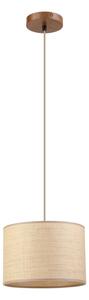Luster AIDA na lanku 1xE27/15W/230V, priemer 25 cm, dub/rafia