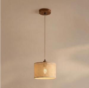 Luster AIDA na lanku 1xE27/15W/230V, priemer 25 cm, dub/rafia