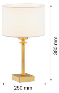 Argon 8047 - Stolná lampa ABBANO 1xE27/15W/230V mosadz/biela