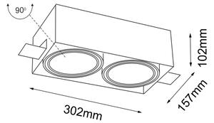 Shilo 7328 - Podhľadové svietidlo KOMORO 2xGU10/15W/230V biela