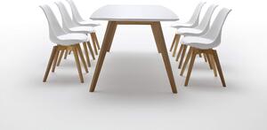 MUZZA Jedálenský stôl base 185 x 95 cm biely