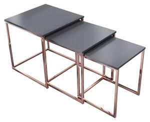 Odkladací stolík New Elements sada 3ks medený