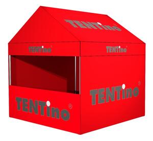 TENTino SET-Nožnicový párty stan 3x4,5 m GABLED s jednostrannou potlačou Typ konštrukcie: GABLED, POTLAČ - strecha + bočnice: střecha + 3x bočnice, Gramáž polyesteru: 230 g/m2