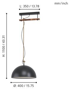 Eglo 43396 - Závesné svietidlo na lanku HODSOLL 1xE27/40W/230V