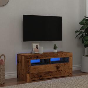 TV skrinka s LED staré drevo 90x35x40 cm kompozitné drevo