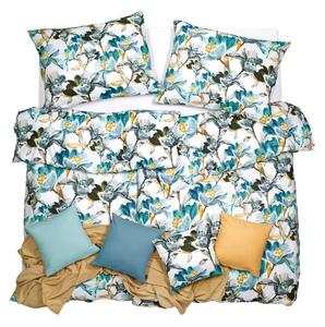 Obliečky ART JERSEY aqua bloom bežný 1x paplón 140x200 + 1x vankúš 70x90 cm
